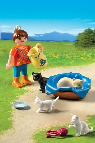 Famille de chats et enfant - 10 Pièces - Référence 5126 fabriquée par  PLAYMOBIL