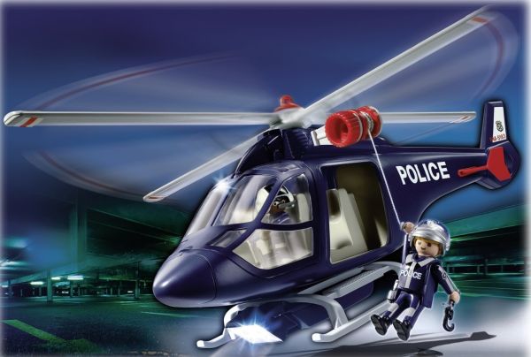 PLAY5183 - Hélicoptère de Police avec Projecteur  - 24 Pièces - 1