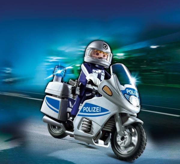 PLAY5185 - Motard de Police avec Lumière - 8 Pièces - 1
