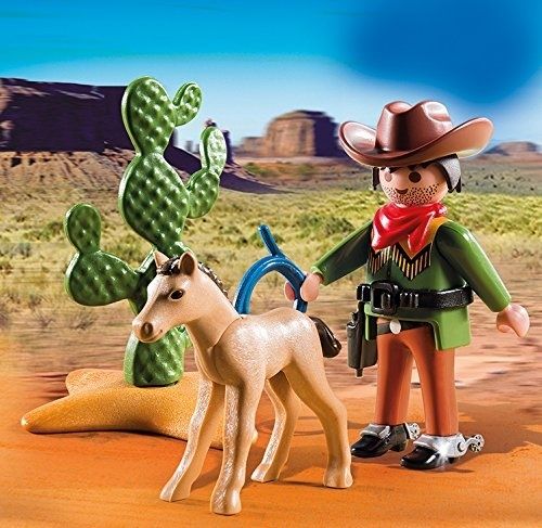 PLAY5373 - Cow-boy avec poulain - 11 Pièces - 1