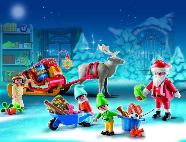PLAY5494 - Calendrier de l'avent - Atelier De Jouets Avec Père Noël Et Lutins - 101 Pièces - 1