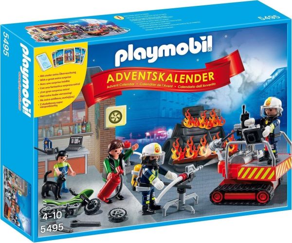 PLAY5495 - Calendirer de l'avent PLAYMOBIL - Pompier 73 Pièces - 1