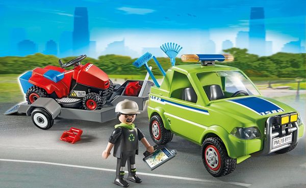 PLAY6111 - Jardinier avec vehicule et tracteur tondeuse - 61 Pièces - 1