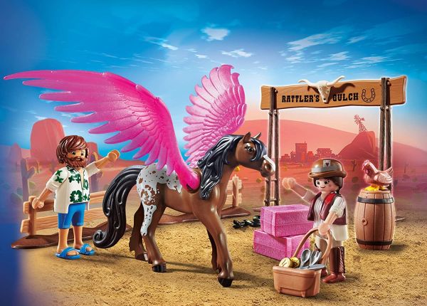 PLAY70074 - Playmobil The Movie Marla et Del avec Cheval ailé - 1