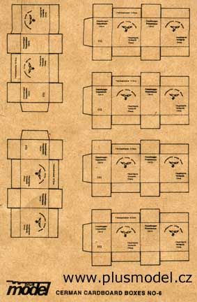 PLS014 - 6 cartons miniatures des forces allemandes à assembler pour diorama dimensions d'un carton 1,5 x 1 x 1,4 cm - 1