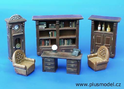 PLS093 - Mobilier de maison à assembler et à peindre miniature pour diorama 6 pièces - 1