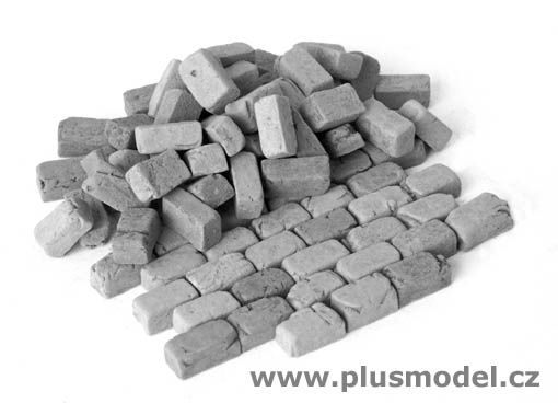 PLS135 - Pavés miniatures pour diorama de formes rectangles gris granite - 1