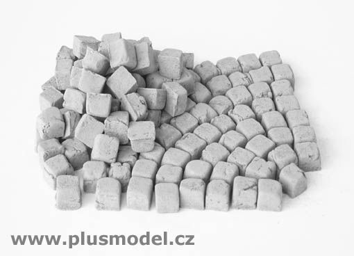 PLS136 - Pavés miniatures pour diorama de forme carré gris granite - 1
