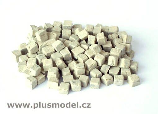 PLS138 - Pavés miniatures pour diorama de forme carré beige - 1