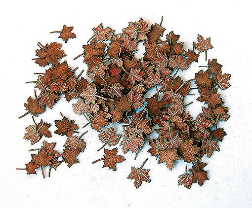 PLS4034 - Feuilles d'érables rouges miniatures de 3mm pour diorama - 1