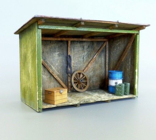 PLS4051 - Cabane miniature en kit à assembler et à peindre accessoires fournis pour diorama - 1