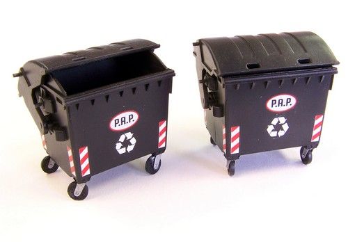 PLS433 - 2 bacs à ordures miniatures à assembler et à peindre - 1