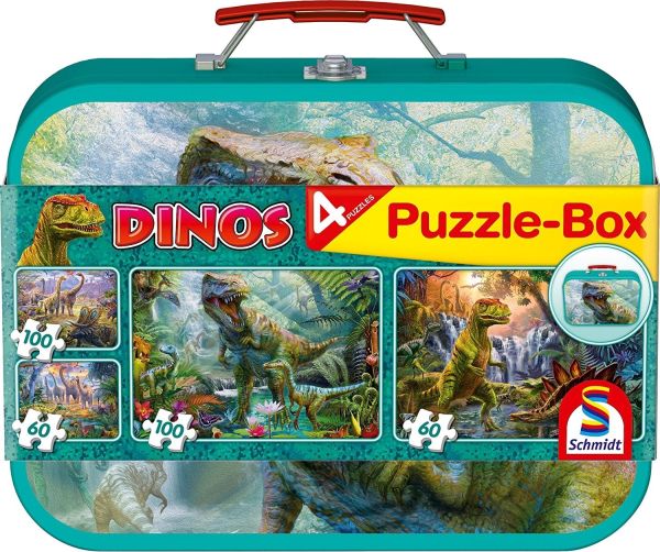 SCM56495 - 2 puzzles de 60 Pièces et 2 puzzles de 100 Pièces - DINOSAURES - 1