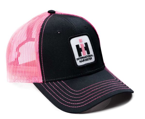 PIH39 - Casquette noir avec logo IH dos en maille rose - 1
