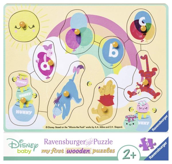 RAV036851 - Puzzle en bois - 8 Pièces - Disney Babies - Winnie l'ourson et ses amis - 24 x 21 cm - 1