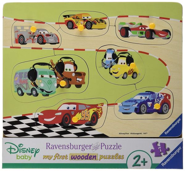 RAV036868 - Puzzle Bois - 9 Pièces - Disney Babies - CARS et ses amis - 24 x 21 cm - 1