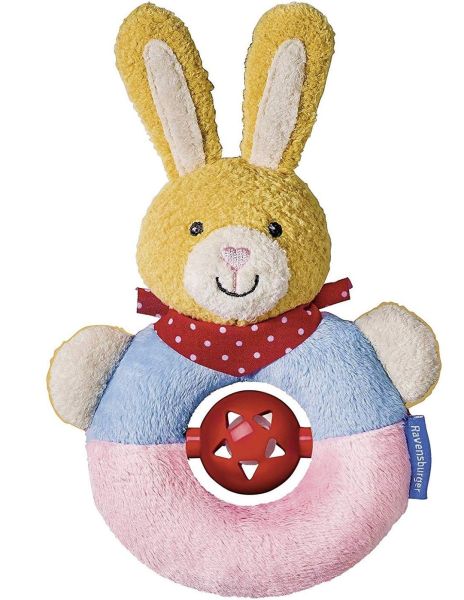 RAV044573 - Hochet Lapin - Rose et violet - 1