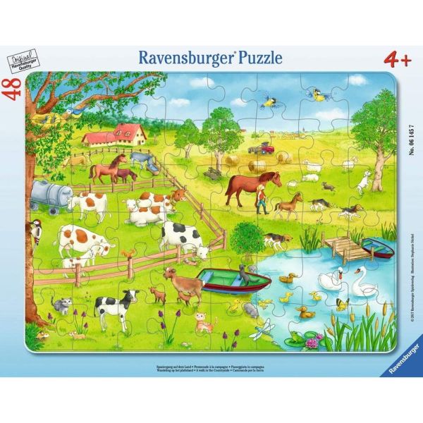 RAV061457 - Puzzle avec cadre 48 pièces Promenade à la campagne - 1