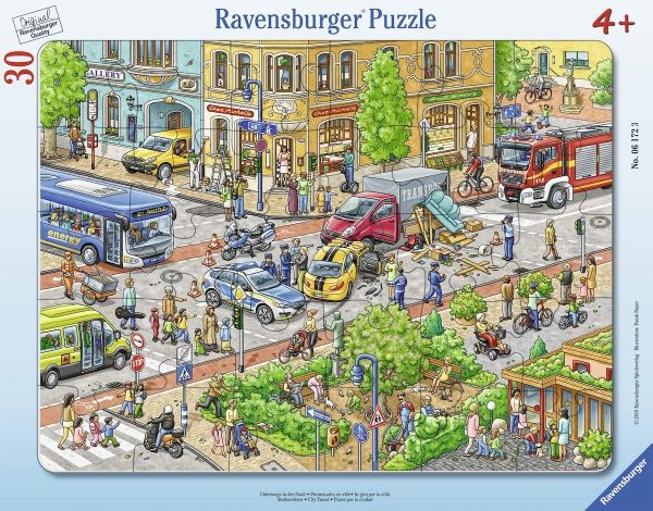 RAV061723 - Puzzle Cadre - 30 Pièces - En ville - 37 x 29 cm - 1