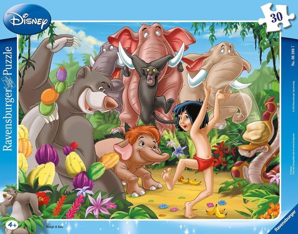 RAV063987 - Puzzle Cadre - 30 Pièces - Le livre de la jungle - Mowgli et baloo - 36 x 28 cm - 1