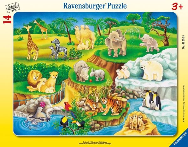 RAV060528 - Puzzle Cadre - 15 Pièces - Au zoo - 37 x 29 cm - 1