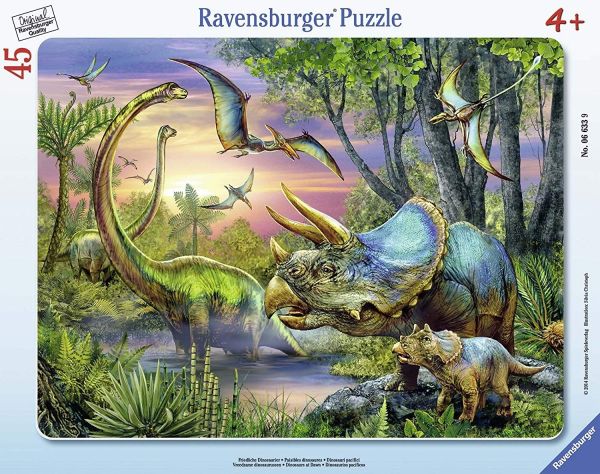 RAV066339 - Puzzle Cadre - 45 Pièces - Les dinosaures - 37 x 29 cm - 1