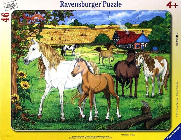 RAV066469 - Puzzle Cadre - 46 Pièces - Les Chevaux - 37 x 29 cm - 1