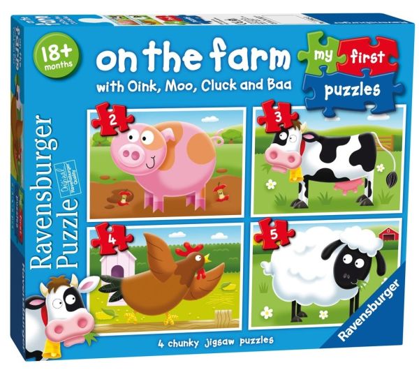 RAV073023 - 4 Puzzles - 2,3,4,5 Pièces - Les animaux de la ferme - 1
