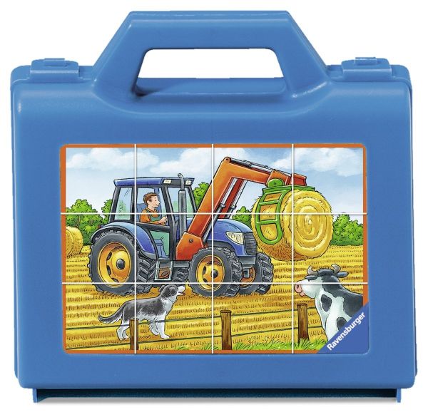 RAV074327 - Puzzle Cube - 12 Pièces - Les véhicules de la ferme - 1