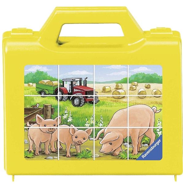 RAV074716 - Puzzle Cube - 12 Pièces - Les animaux de la ferme - 1