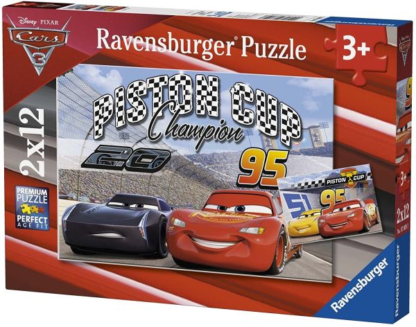 RAV07609 - 2 Puzzles - 12 pièces - Piston Cup CARS 3 - 1