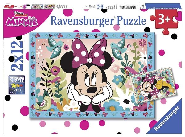 RAV076192 - 2 Puzzles - 12 Pièces - Des fleurs pour minnie - 1