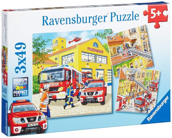 RAV094011 - 3 Puzzles - 49 Pièces - Les Pompiers - 1