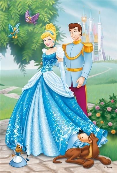 RAV09469/01 - Puzzle - 54 Pièces - Disney Princesse - Cendrillon et son prince charmant - 13.2 x 19.8 cm - 1