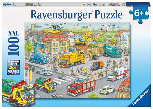 RAV105588 - Puzzle - 100 Pièces - Les véhicules dans la ville - 1