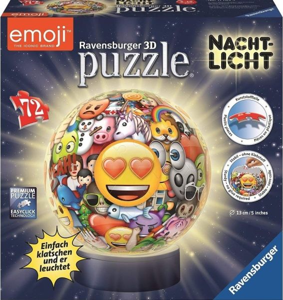 RAV11765 - Puzzle 3D - 72 Pièces - EMOJI - 13 cm de diamètre - 1