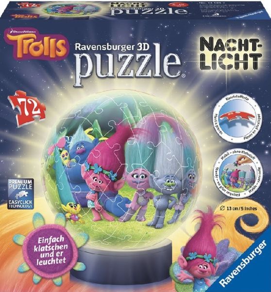 RAV12195 - Puzzle 72 Pièces en 3D avec lumière - TROLLS - 1