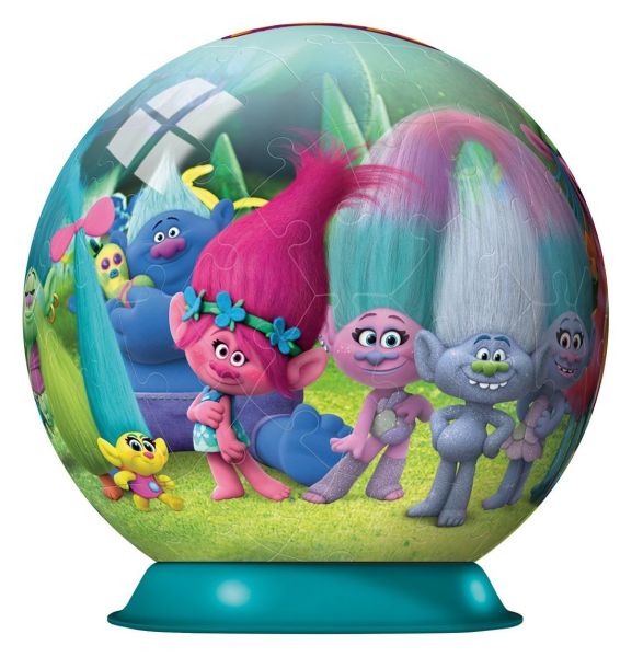 RAV12197 - Puzzle 3D - 72 Pièces - Les TROLLS - 13 cm de diamétre - 1