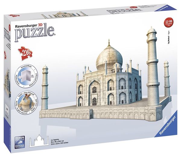 RAV12564 - Puzzle 3D Building - 216 Pièces - Taj Mahal - 34 x 34 x 24.2 cm - 1