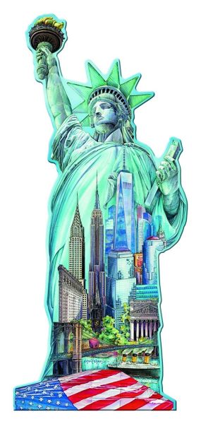 RAV16151 - Puzzle - 1000 Pièces -  Silhouette Statue Liberté - 47 x 107 cm - 1