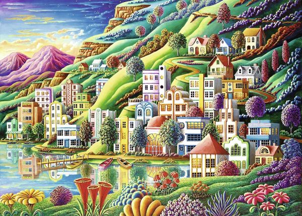 RAV19402 - Puzzle - 1000 Pièces - Ville de rêve - 70 x 50 cm - 1