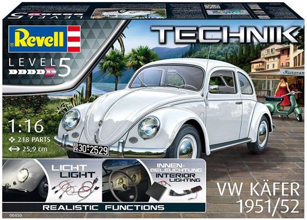 REV00450 - VOLKSWAGEN Beetle 1951/1952 avec kit éclairage maquette à monter et à peindre - 1