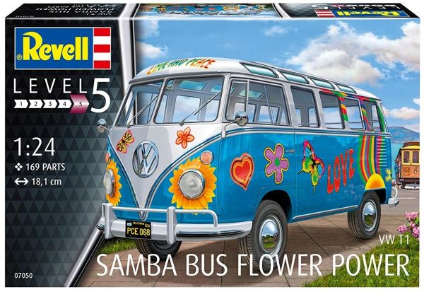 REV07050 - VOLKSWAGEN T1 Samba Bus Flower Power maquette à monter et à peindre - 1