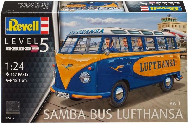 REV07436 - VOLKSWAGEN T1 Samba Bus Lufthansa maquette à monter et à peindre - 1