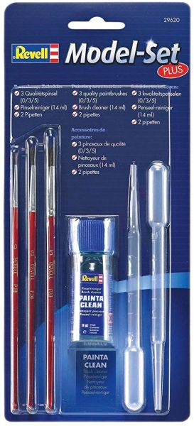 REV29620 - Accessoires de peinture avec 3 pinceaux 0/3/5, 1 flacon de nettoyeur de 14ml, et 2 pipettes 3ml - 1
