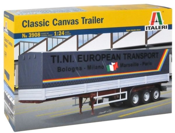 ITA3908 - Remorque 3 essieux bachée European Transport maquette à monter et à peindre - 1