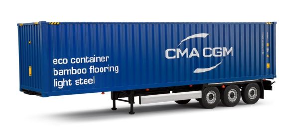 SOL2400507 - Remorque porte container 3 Essieux et Container CMA CGM - 1