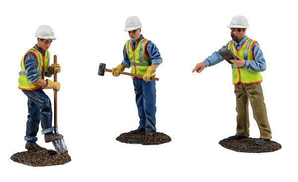 FIGE90-0481 - 3 personnages de chantier avec outillages - 1