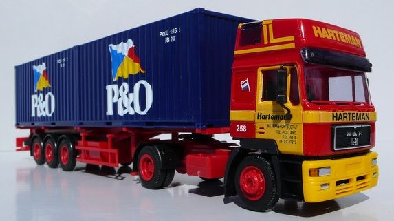 AWM71152 - MAN F2000 4x2 avec remorque porte container 3 essieux