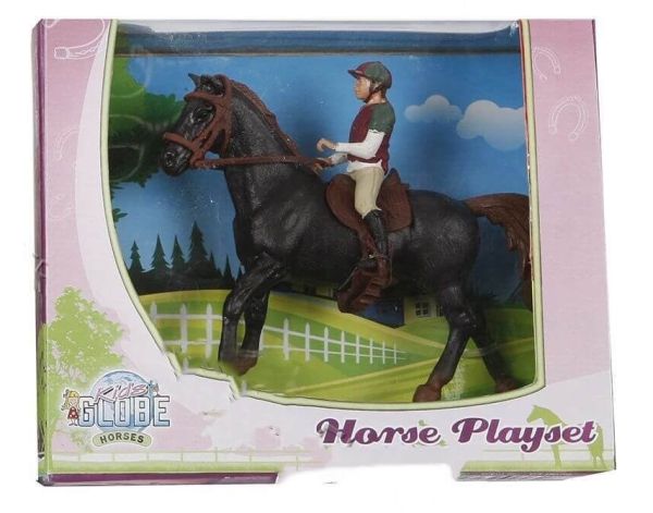 KID640078A - Cheval noir avec cavalier - 1